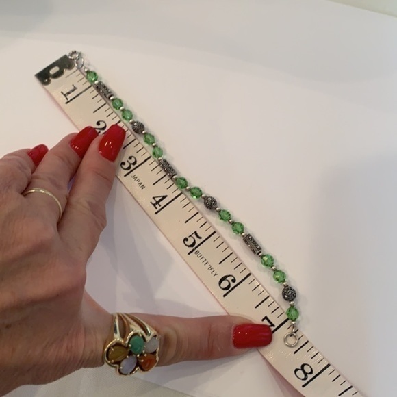 Sterling silver glass crystal faceted bead dainty - Picture 7 of 9